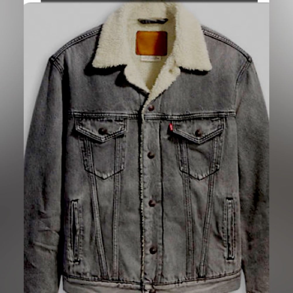 Men’s Levi’s Sherpa Trucker Jacket Gray XL